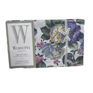 VTG WAMSUTTA Supercale Plus Clarissa Twin Flat Sheet Cottage Floral 86583
